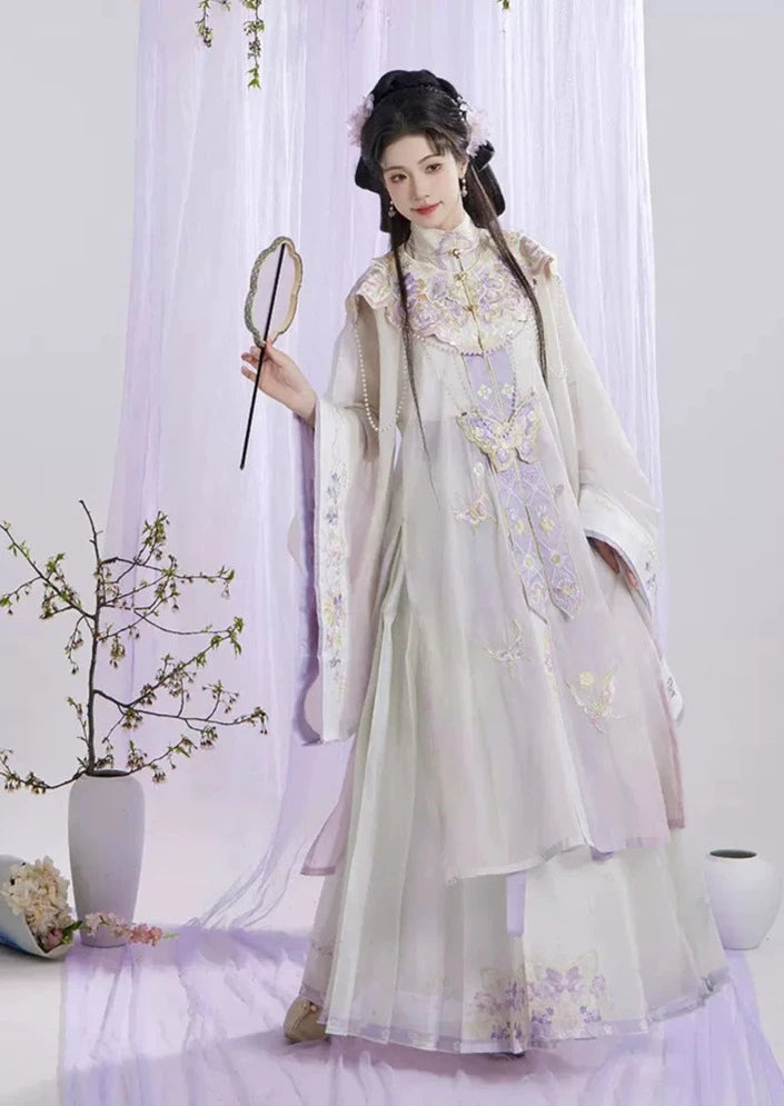 Purple Butterfly | 3-Pieces Embroidered Hanfu (栩栩)