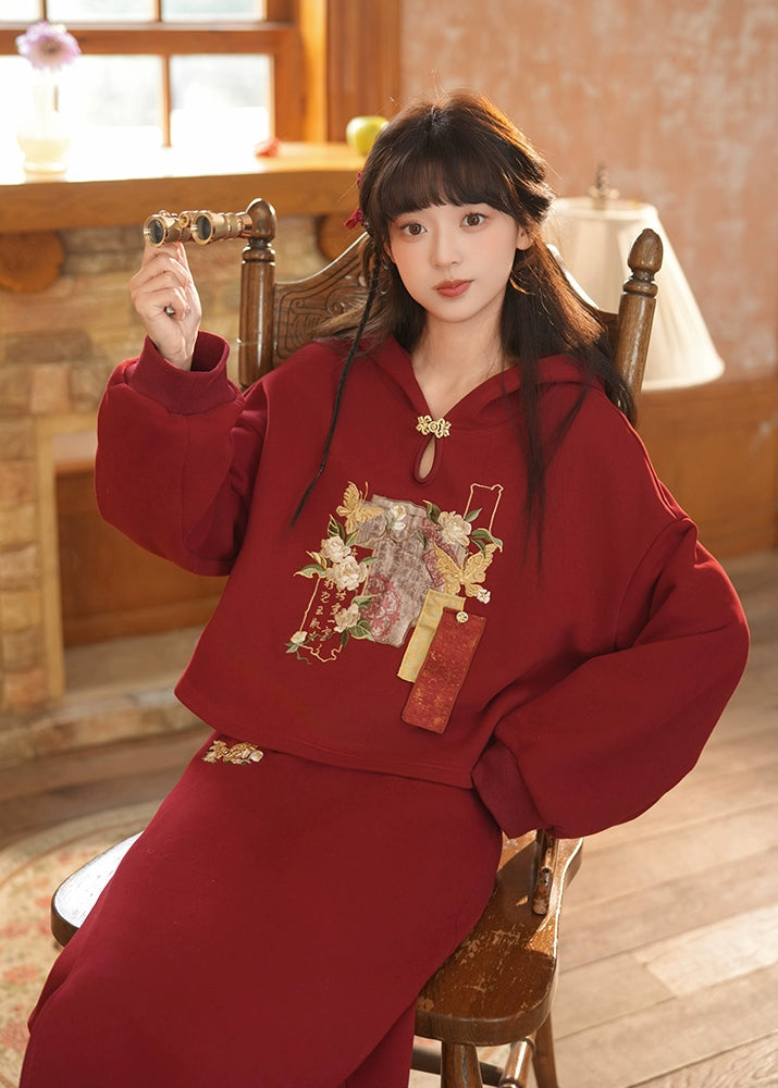 Jasmine Scroll | 2-Piece 2026 New Year Modern Hoodie (茉莉书卷)
