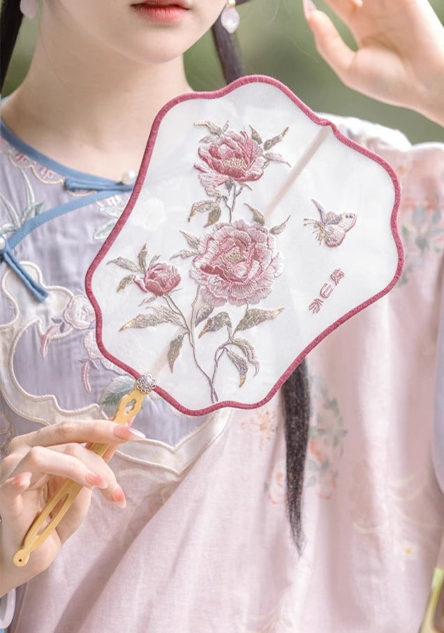 Valley Lily | 4-Colors Embroidered Fan