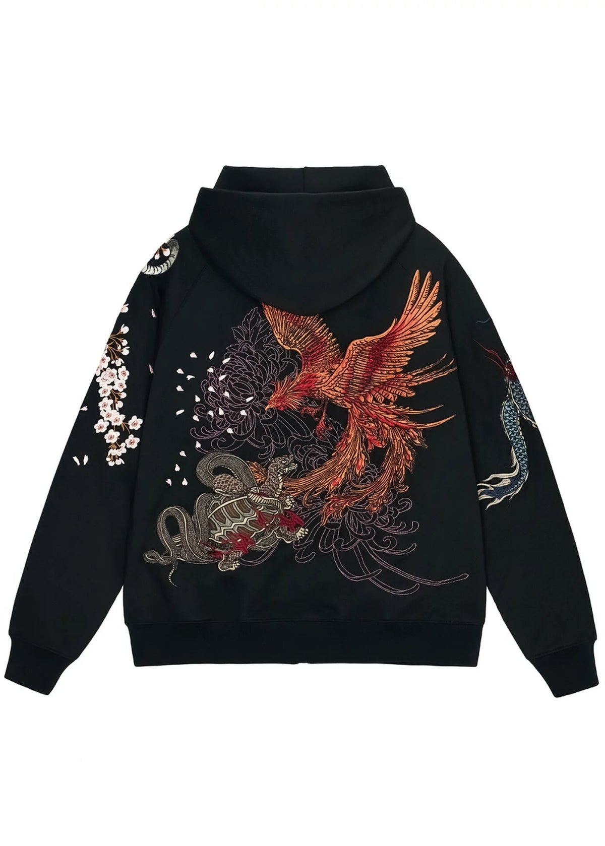 Snow Tiger | Embroidered Unisex Kimono Zip-Up Hoodie (青龙白虎)