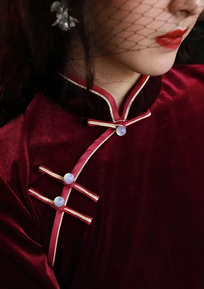 Burgundy | Velvet Qipao Dress (红酒之恋)