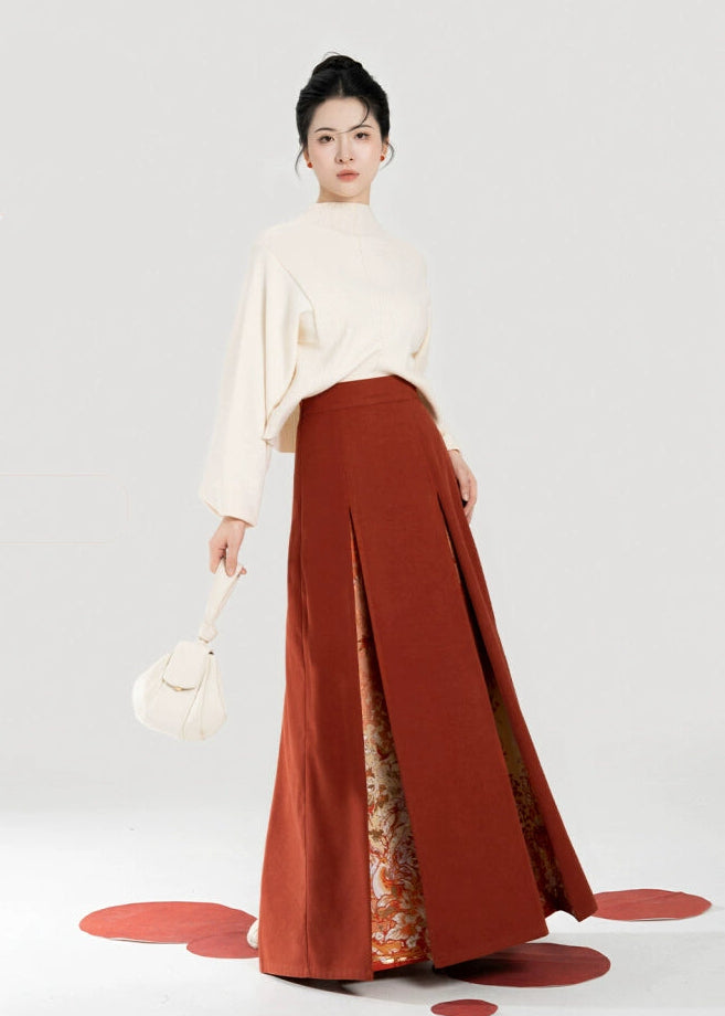 Maple Orange | Modern 2-Piece San Jian Skirt Set (枫橘)