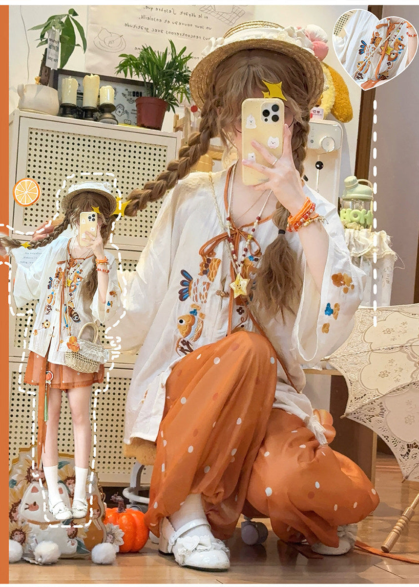 Orange Lantern | 2-Piece Plus Pants Set (小橘灯)