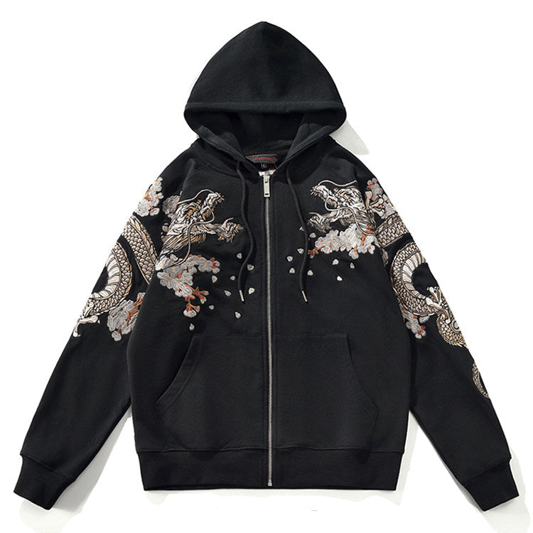 Dragon Moon | Embroidered Unisex Kimono Hoodie (朱雀龙)