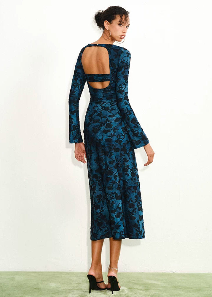 Blue Night | Modern Maxi Qipao Dress (蓝调之夜)