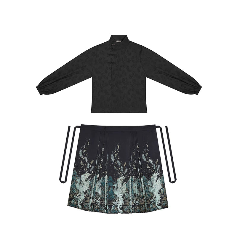 Phoenix | Modern Ma Mian Skirt Set (青羽)