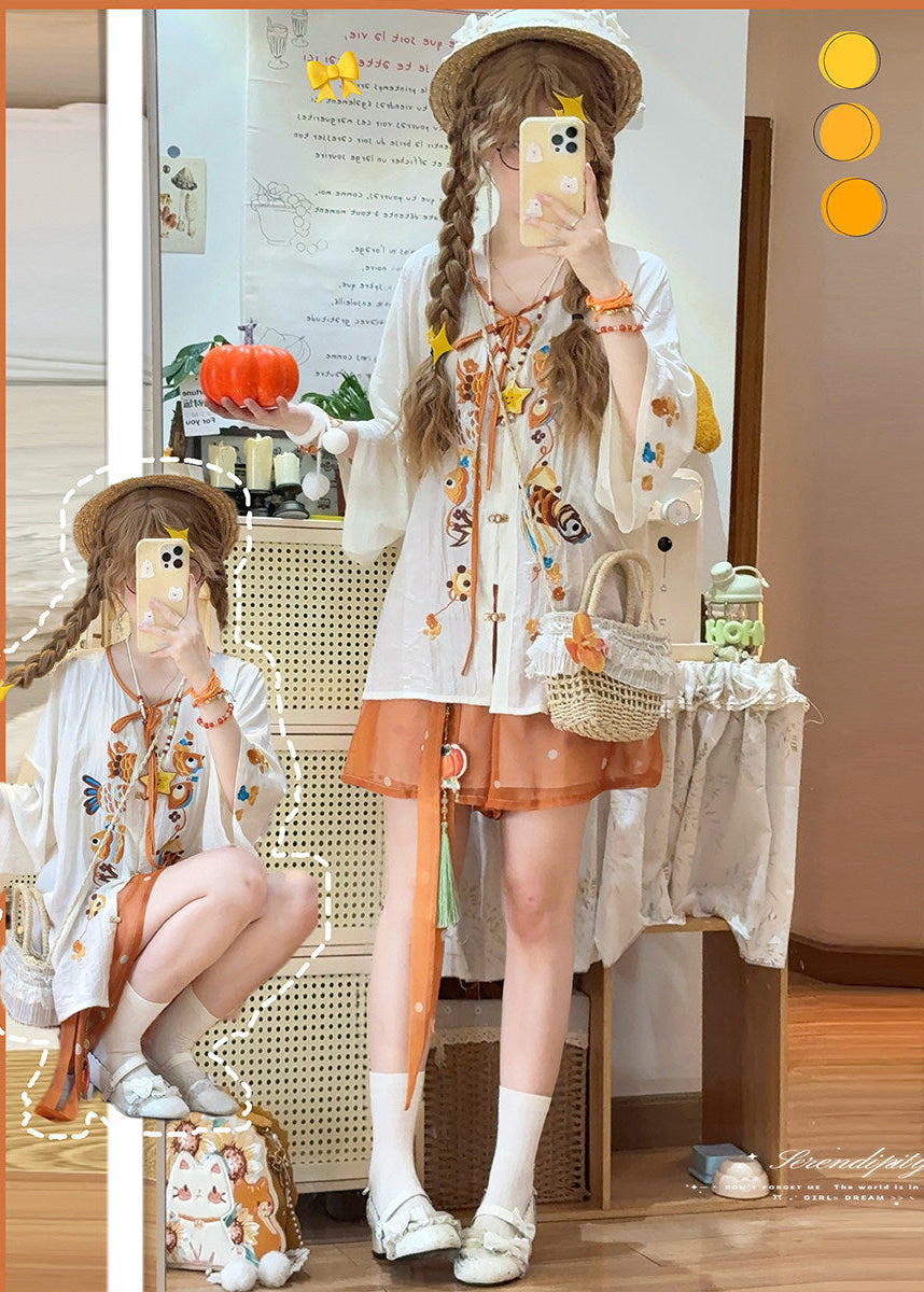 Orange Lantern | 2-Piece Plus Pants Set (小橘灯)
