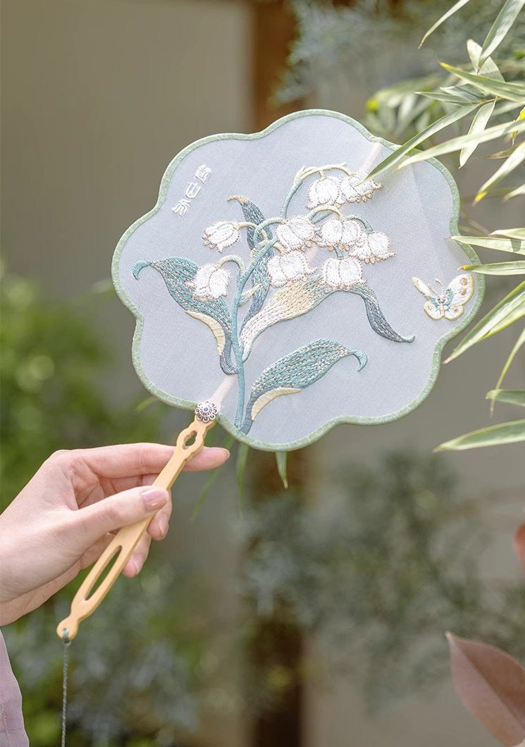 Valley Lily | 4-Colors Embroidered Fan