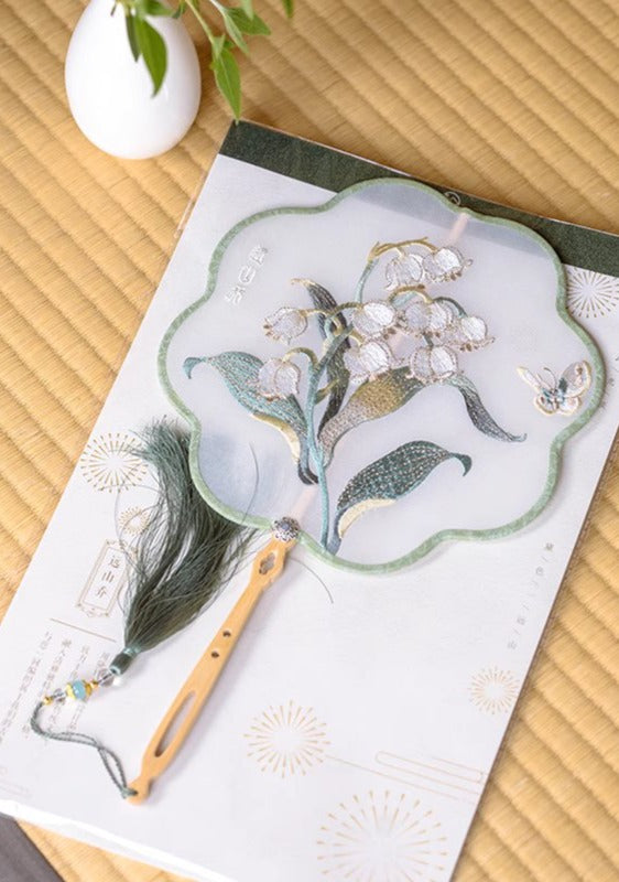 Valley Lily | 4-Colors Embroidered Fan