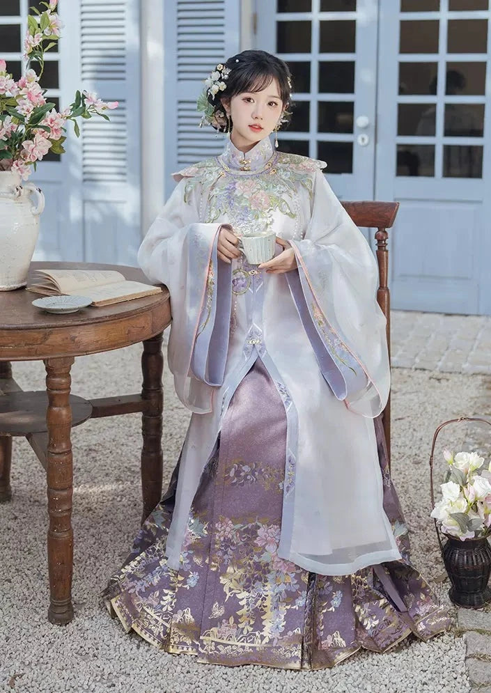 Wisteria Mist | 3-Pieces Hanfu Dress (紫雾青藤)