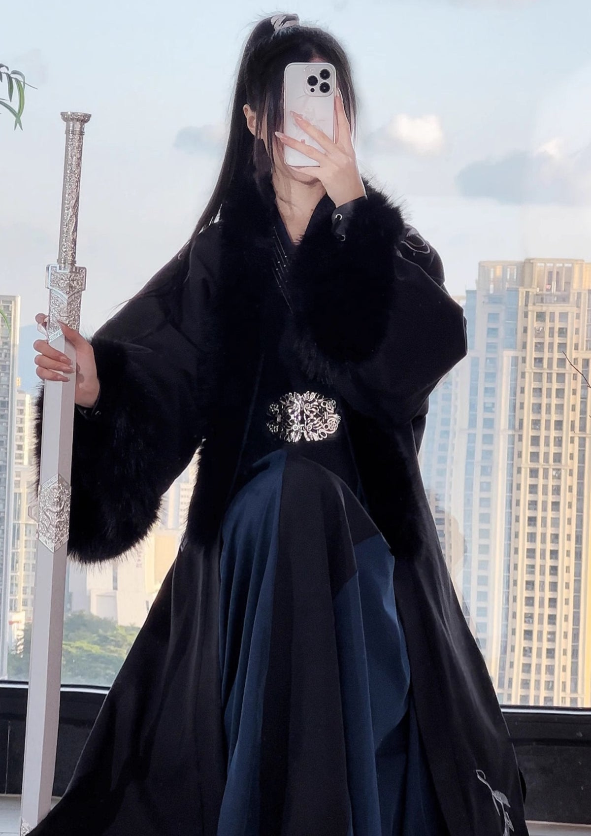 Bambú Tinta | Hanfu unisex de invierno para parejas (6 piezas)