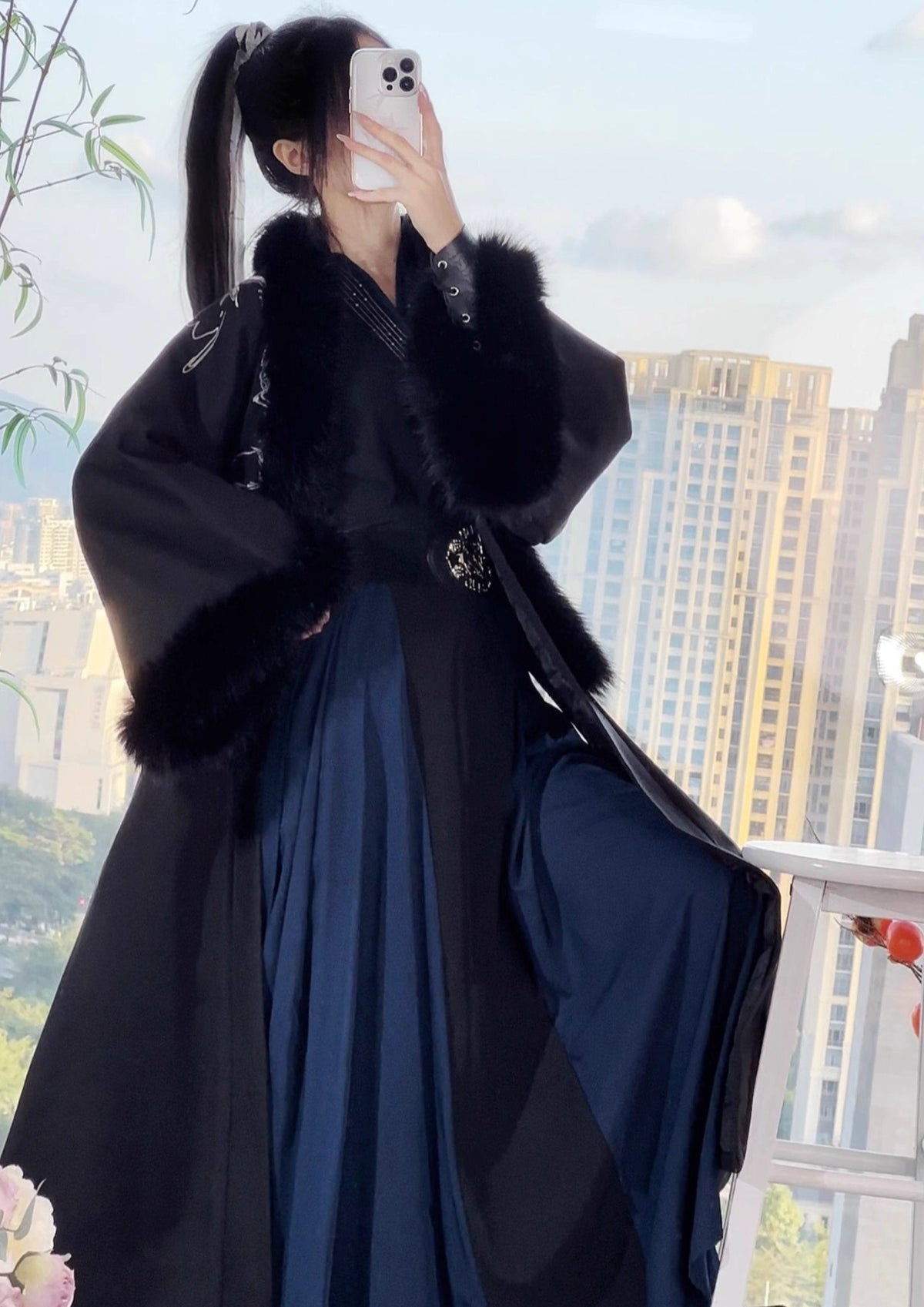 Bambú Tinta | Hanfu unisex de invierno para parejas (6 piezas)