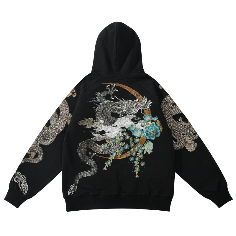 Dragon Moon | Embroidered Unisex Kimono Hoodie (朱雀龙)