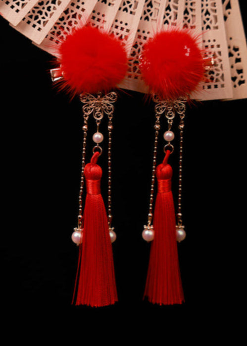 Lunar Snowball | 6 Mink Fur Pom Hair Pieces (雪月)