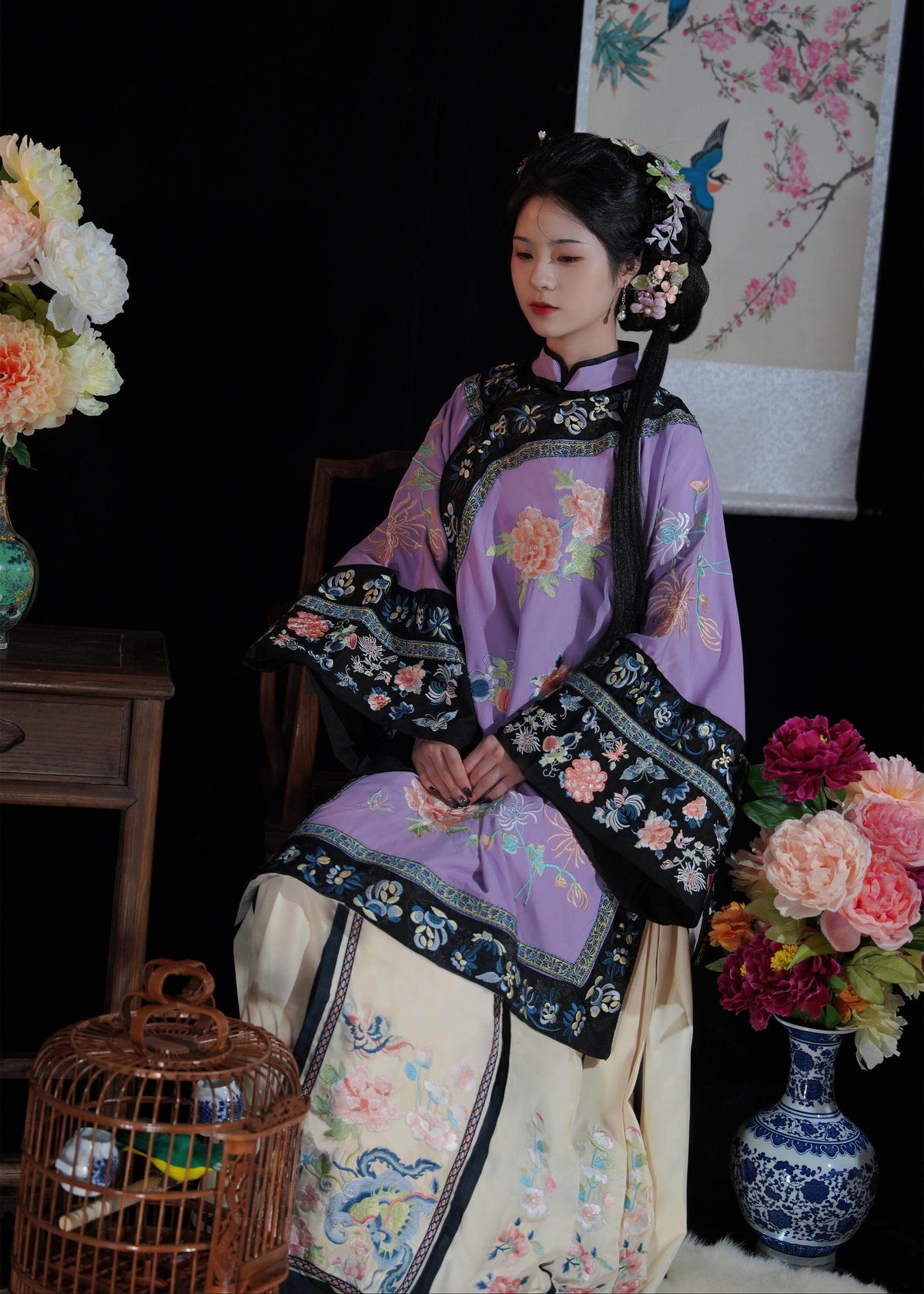 Luna Hazy | Vestido Hanfu Qing de dos piezas (胧月)