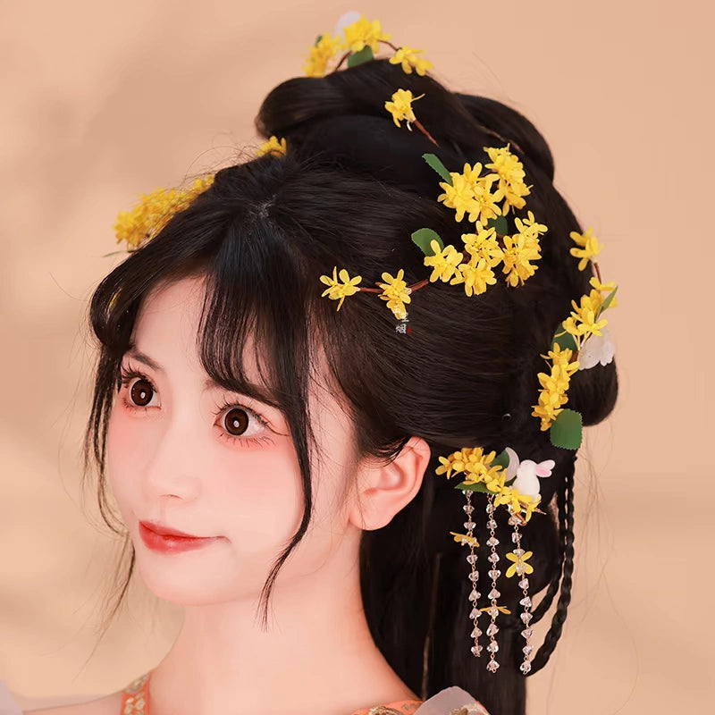 Sweet Osmanthus | 2-Piece Flower Hair Pieces (丛桂香)