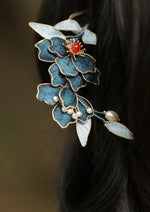 Blue Lotus | Fabric Floral Hairpin (蓝莲花)