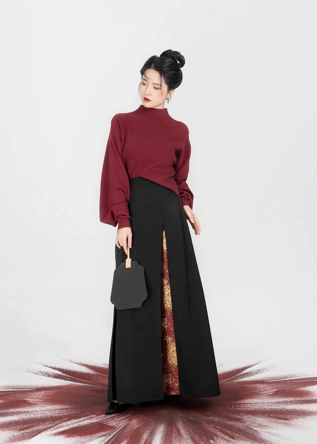 Lantern Flower | Modern 3-Piece San Jian Skirt Set (金灯花)