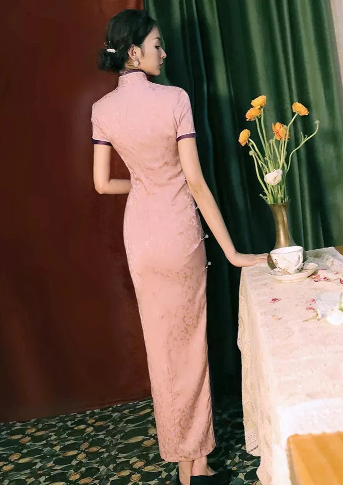 Pink Radiance | Satin Qipao Dress (花漾)