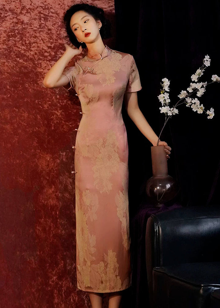 Purple Peony | Printed Satin Qipao (紫牡丹)