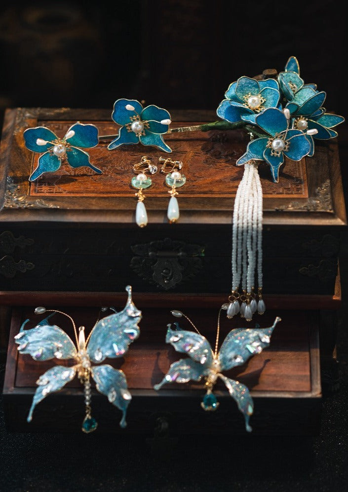 Blue Butterfly | 6-Pieces Fabric Hair Pieces (兰蝶)