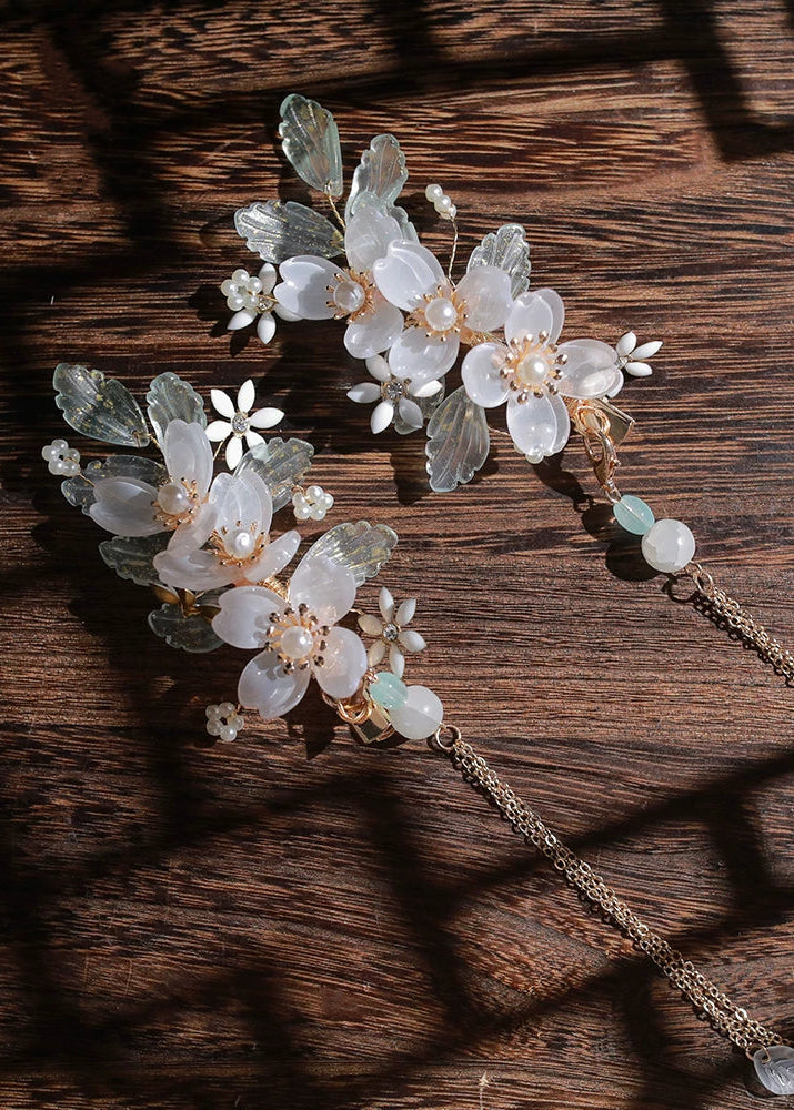 Pear Blossoms | 2-Piece Pear Flower Hairclips (晨留香)
