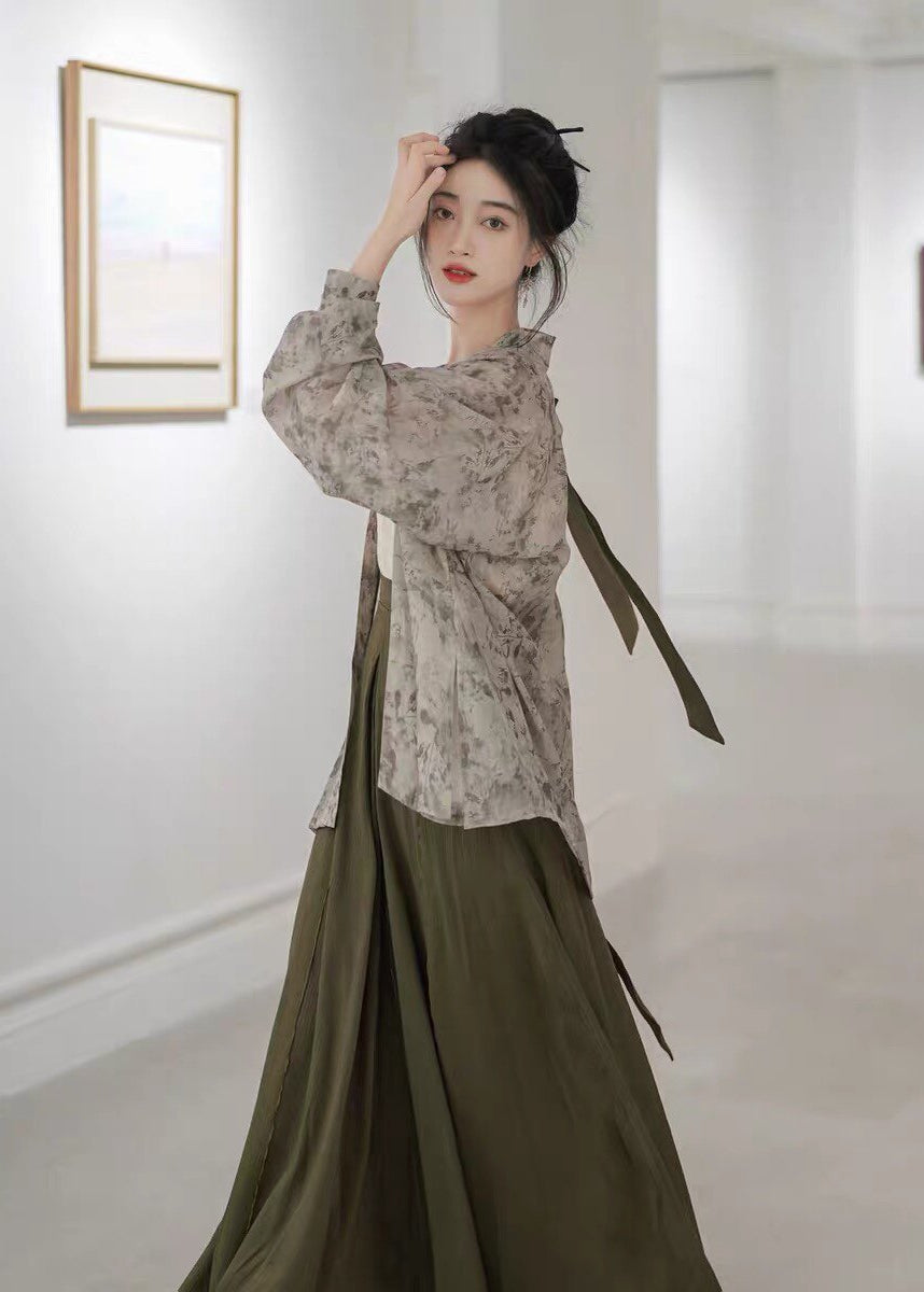 Pine Mist | 3-Piece Plus Pants Set (松间雾)