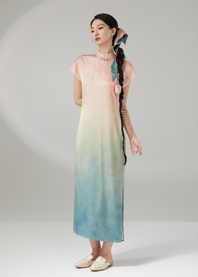 Mountain Shadow | Purple Gradient Modern Qipao (岫影)