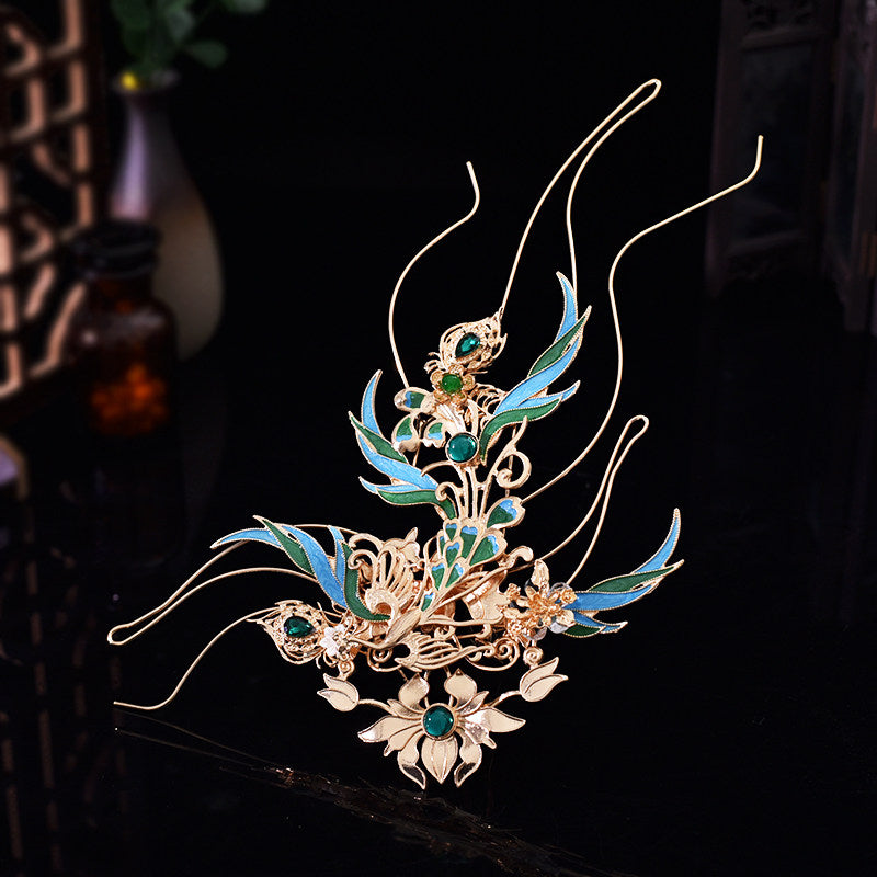 Azure Phoenix | Feathered Crown & Hair Accessories Set (青鸾神女)