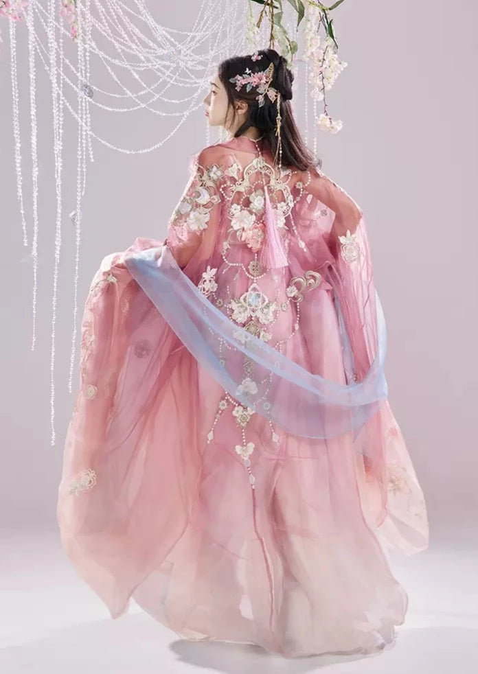Peach Blossom | 3-Pieces Embroidered Hanfu (云鬓花颜)