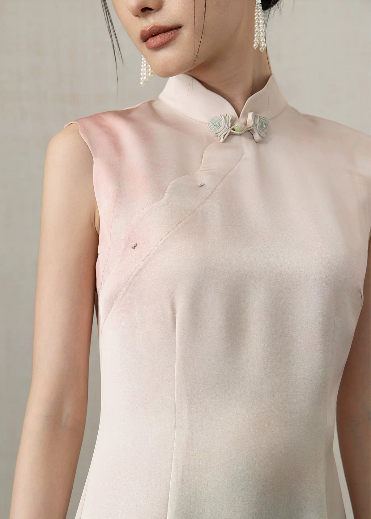 Inkshade | Blush Gradient Modern Qipao (墨影)