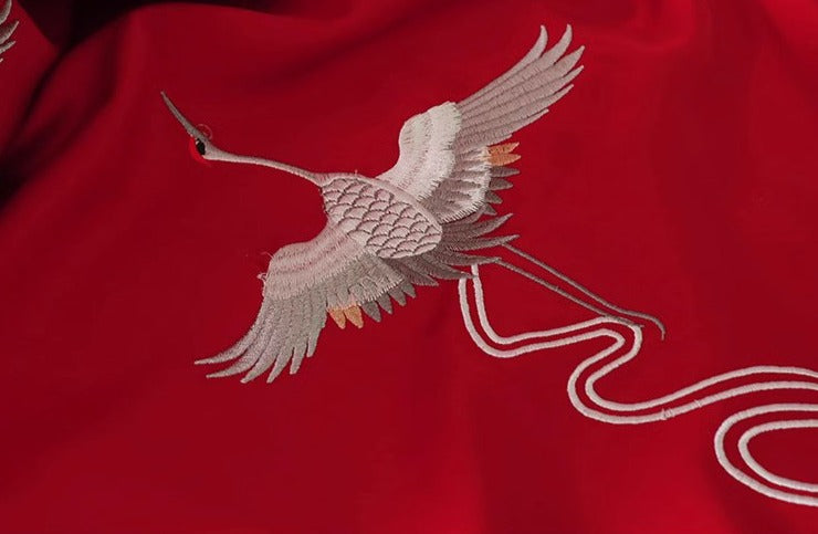 Crane | Red Qipao Dress (仙鹤)