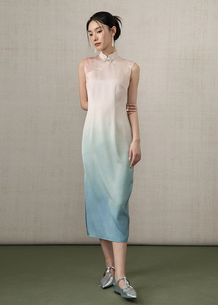 Inkshade | Blush Gradient Modern Qipao (墨影)