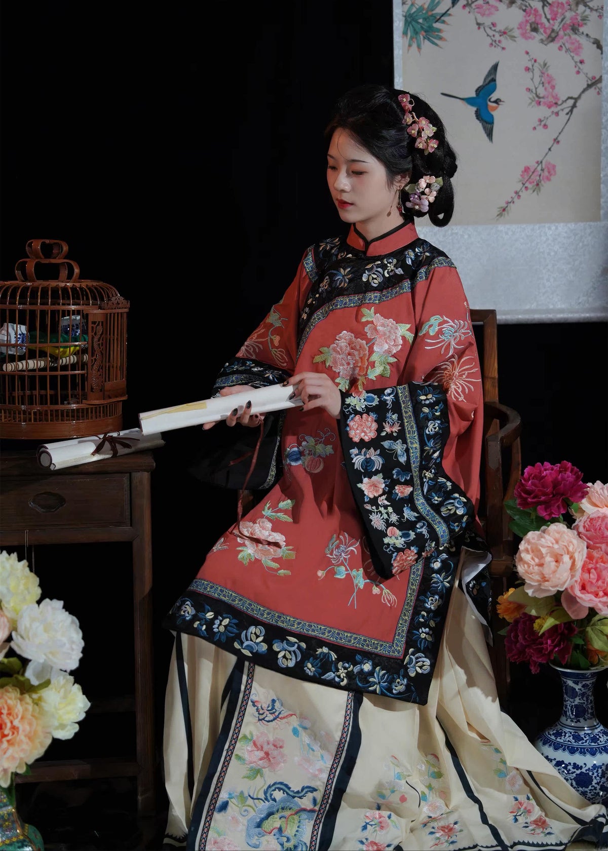 Luna Hazy | Vestido Hanfu Qing de dos piezas (胧月)