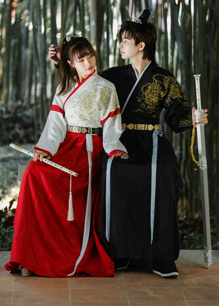Black & White Knight | 4-Piece Unisex Couple Hanfu (黑白夜煞)