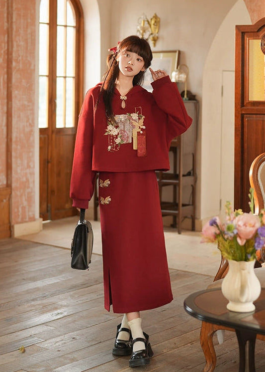 Jasmine Scroll | 2-Piece 2026 New Year Modern Hoodie (茉莉书卷)