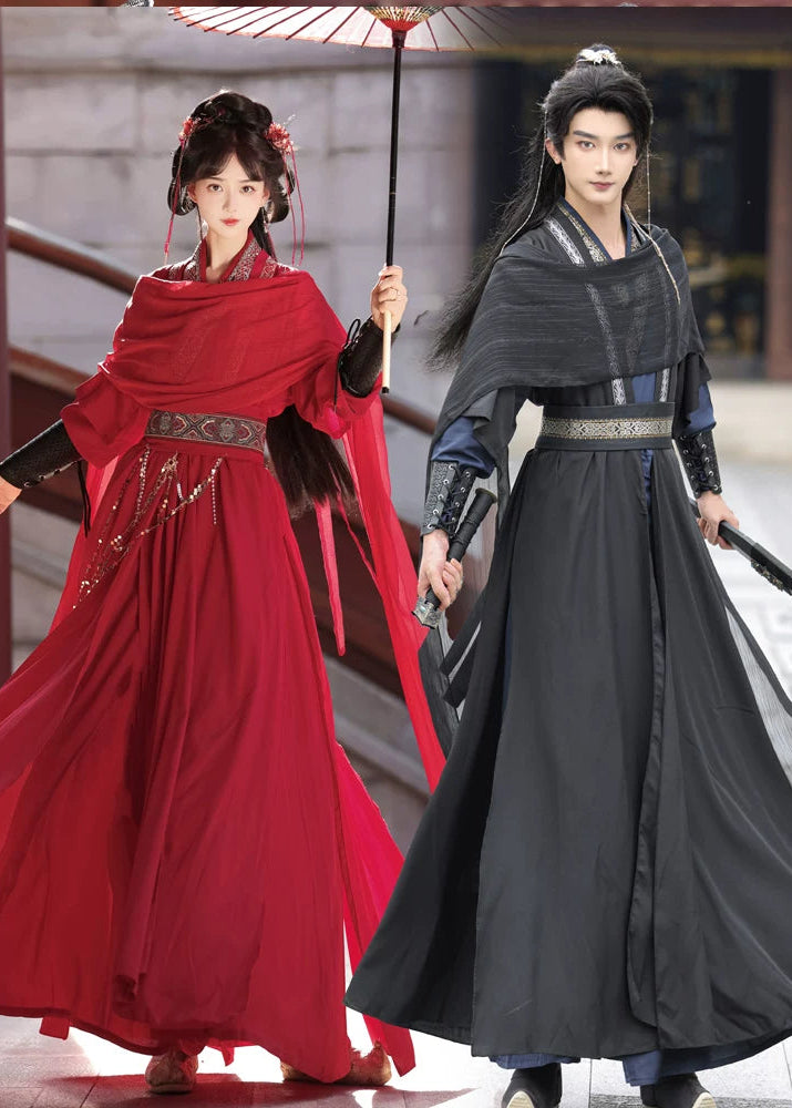 Mortal World | 5-Piece Unisex Couple Hanfu (红尘)
