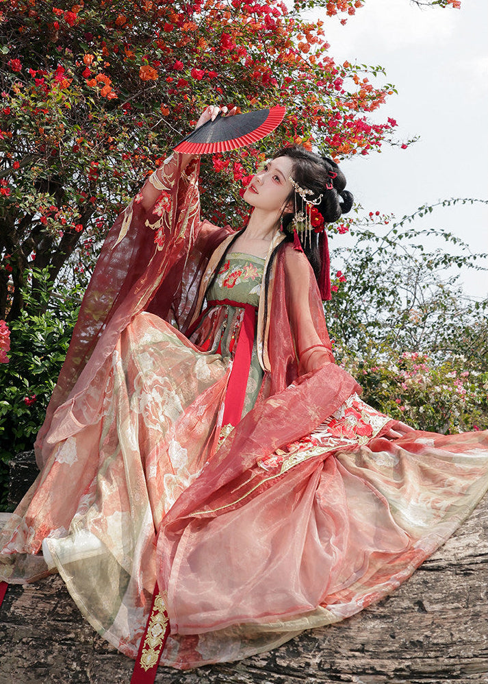 Camellia | 3-Piece Embroidered Hanfu (簪红)