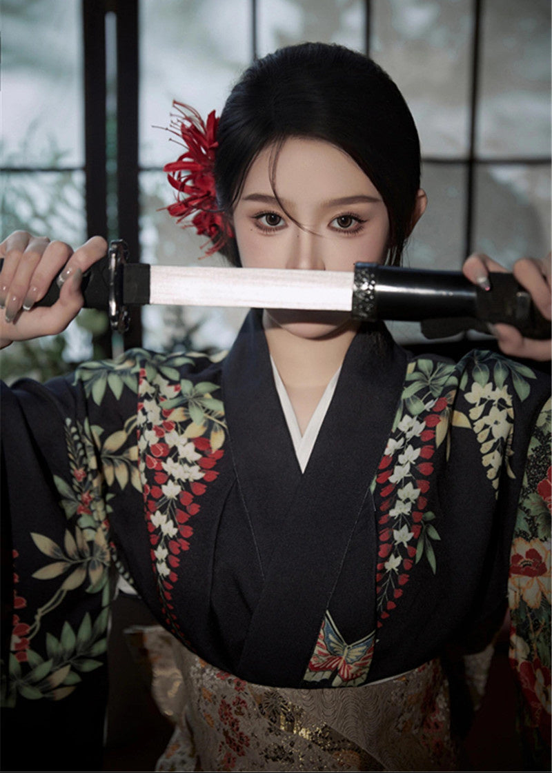 Midnight Sakura | 6-Piece Asian Kimono (夜樱)