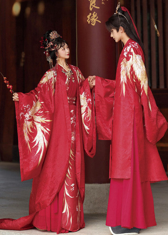 Crane Feathers | 3-Piece Wedding Hanfu (鹤羽红颜)