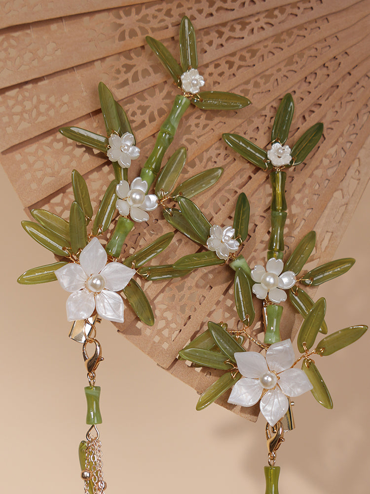 Lluvia de bambú | 2 horquillas de bambú (竹雨潇湘)