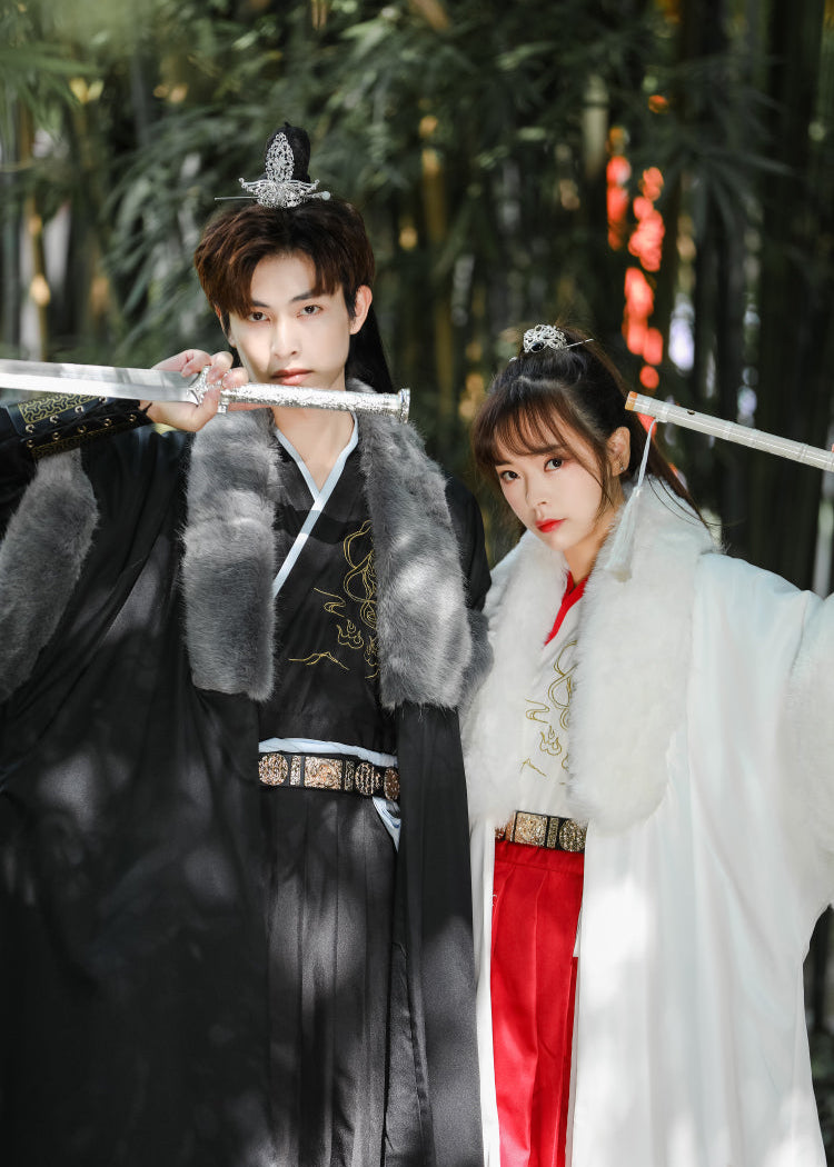 Black & White Knight | 4-Piece Unisex Couple Hanfu (黑白夜煞)