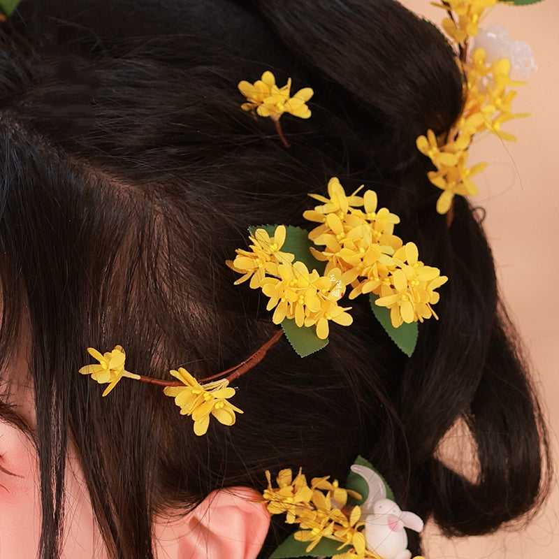 Sweet Osmanthus | 2-Piece Flower Hair Pieces (丛桂香)