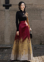 Moon River | Modern Golden Ma Mian Skirt (月生春江)