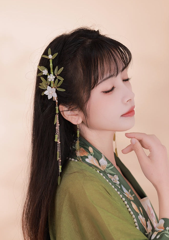 Lluvia de bambú | 2 horquillas de bambú (竹雨潇湘)