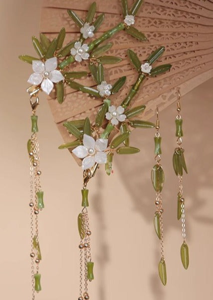 Bamboo Rain | 2 Pcs Hairclips (竹雨潇湘)