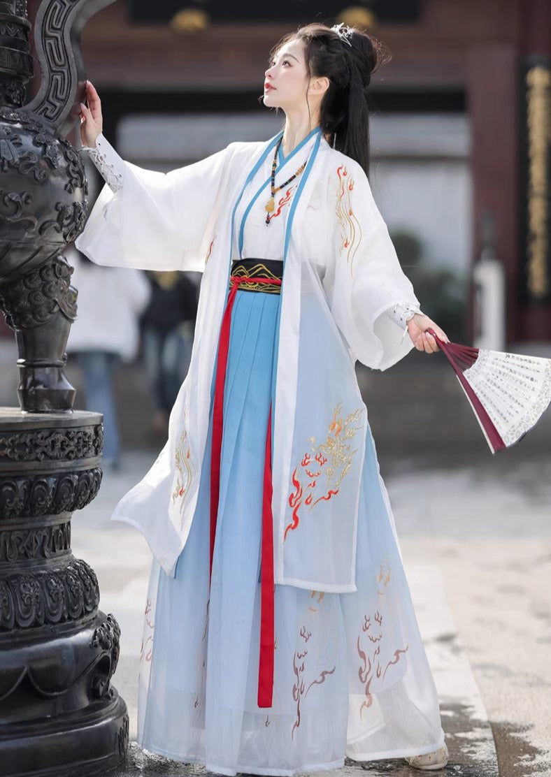 Flame Bird | Unisex 5-Pieces Hanfu Set (惊鸿)