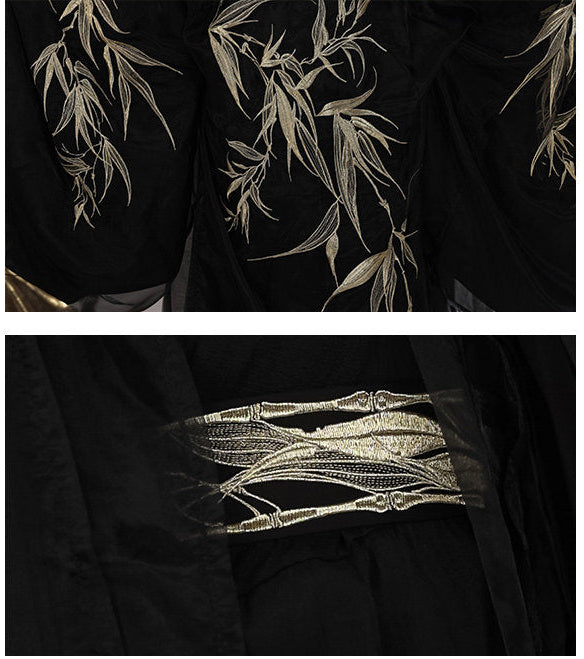 Black Bamboo | 6-Piece Embroidered Hanfu (玉龙赋)