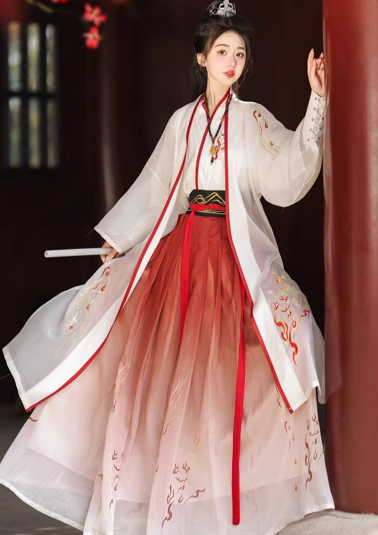 Pájaro de llama | Conjunto Hanfu unisex de 5 piezas (惊鸿)