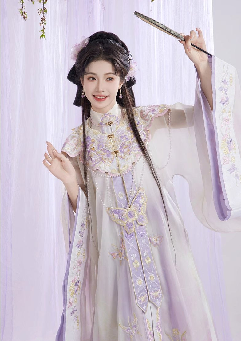 Purple Butterfly | 3-Pieces Embroidered Hanfu (栩栩)